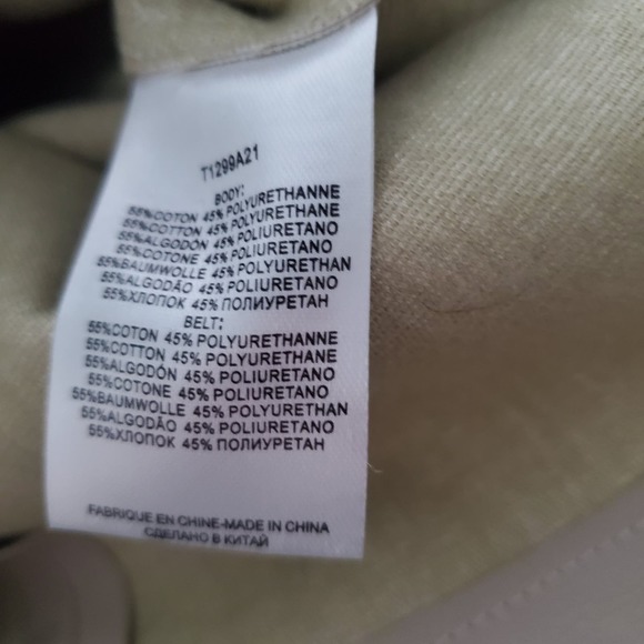 Molly Bracken La Collection Size M Belted Vegan Faux Leather Dress in Beige FLAW - Picture 8 of 16